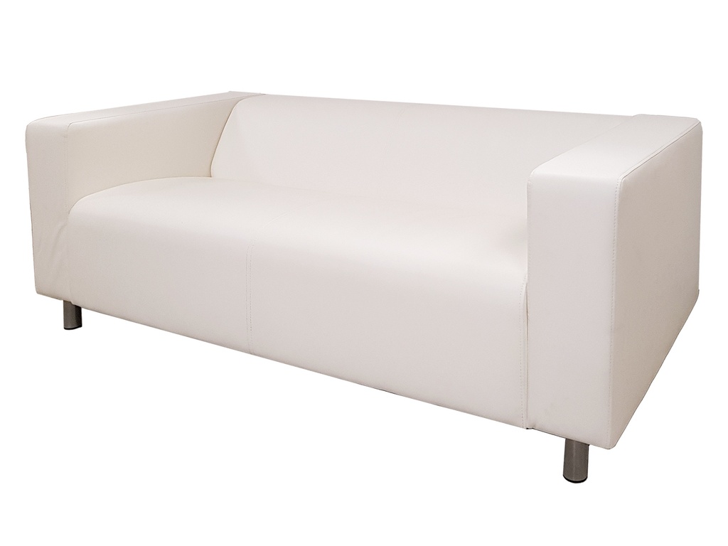 Canapé Savagnier | 2 places simili cuir blanc | L180xP88xH66cm