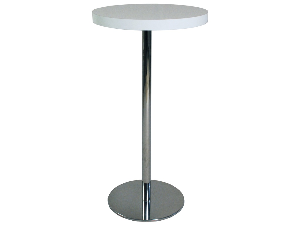 Meyrin | White high and round table in wood