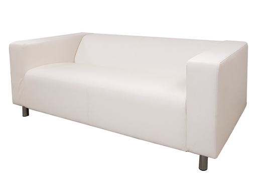 Canapé Savagnier | 2 places simili cuir blanc | L180xP88xH66cm