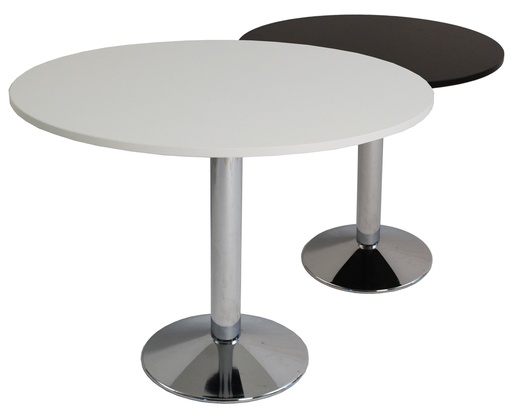 Léman | White & round wooden table