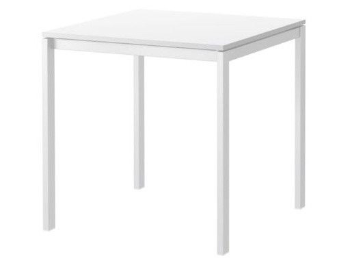 Genève | Square white wooden table 75x75cm