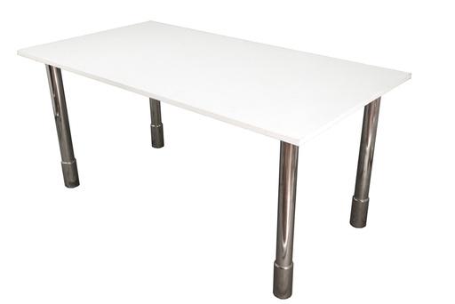 Emmental | White wooden rectangular table, 160 x 80cm